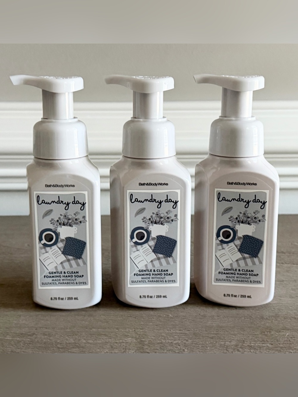 Discontinued NEW set of (3) Bath & Body Works Laundry Day Foaming Handsoaps
